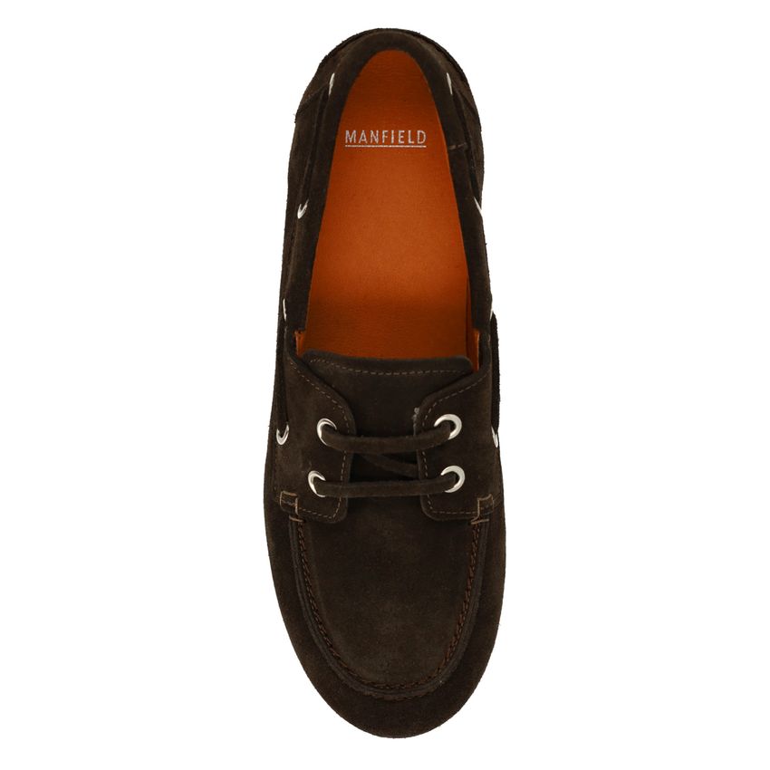 Braune Bootsschuhe aus Veloursleder