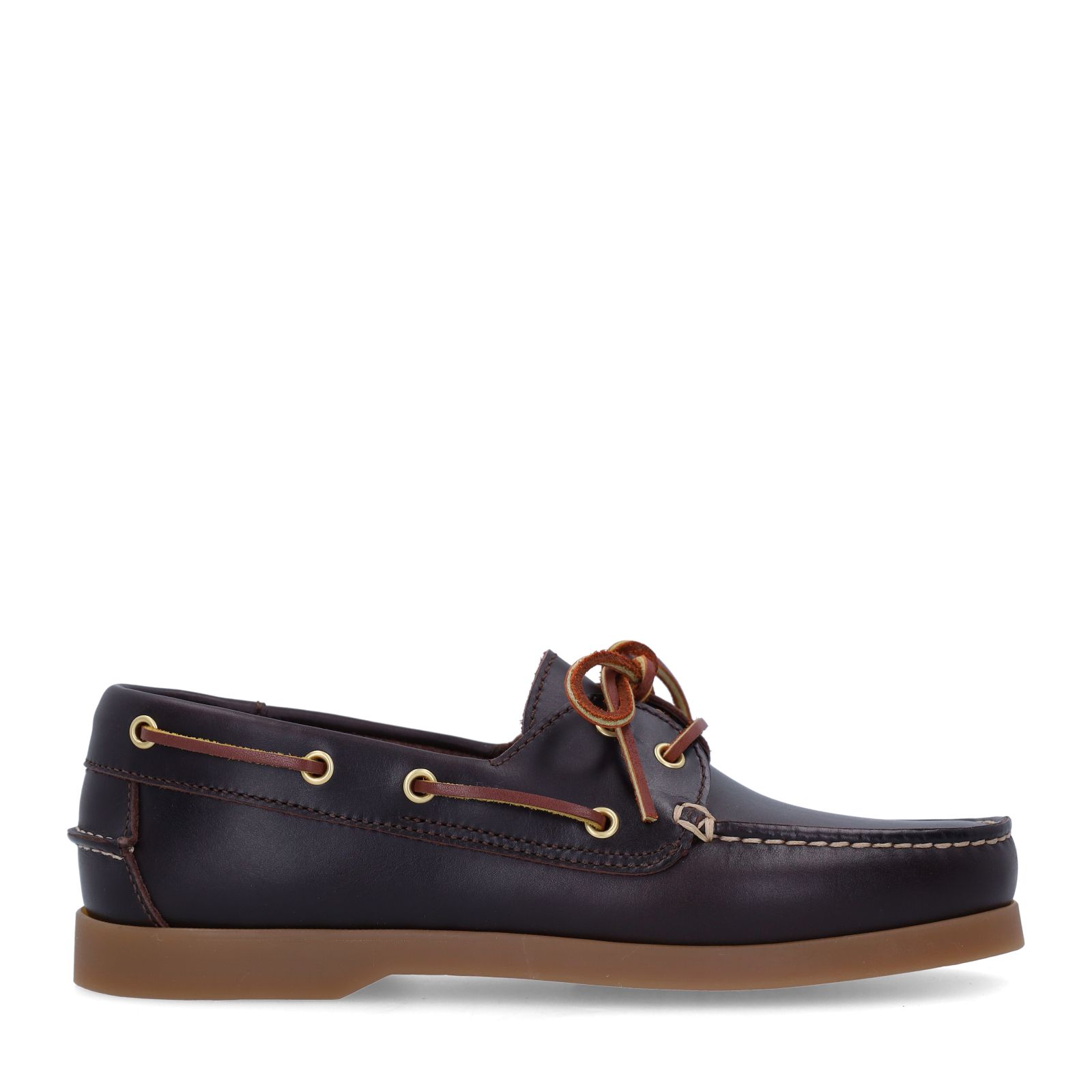 Bruine leren bootschoentjes
