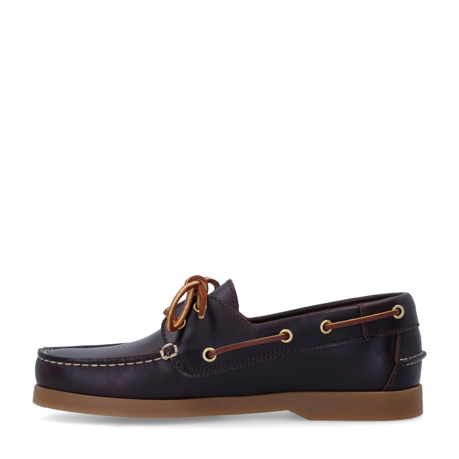 Bruine leren bootschoentjes