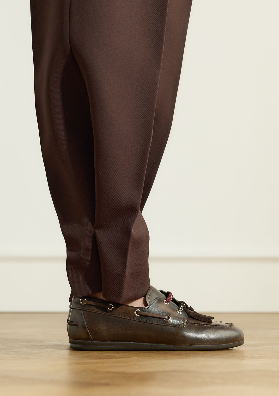 Braune Bootsschuhe aus Leder