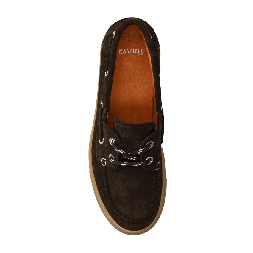 Braune Bootsschuhe aus Veloursleder