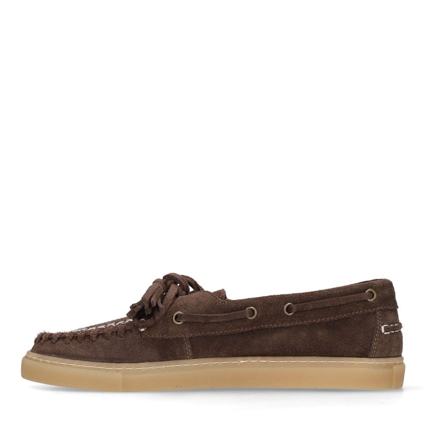Braune Bootsschuhe aus Veloursleder