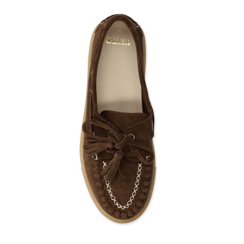 Braune Bootsschuhe aus Veloursleder