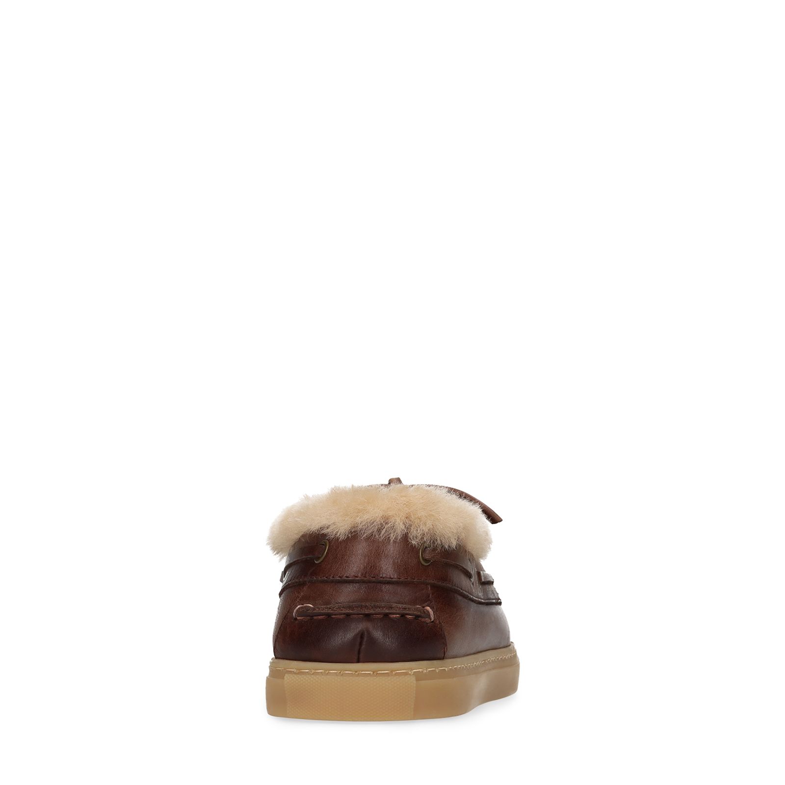 Bruine leren bootschoenen met fur