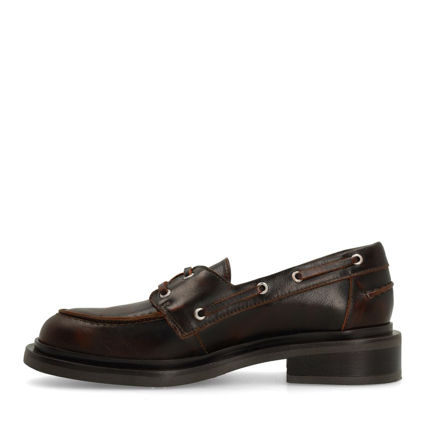Bruine leren bootschoenen