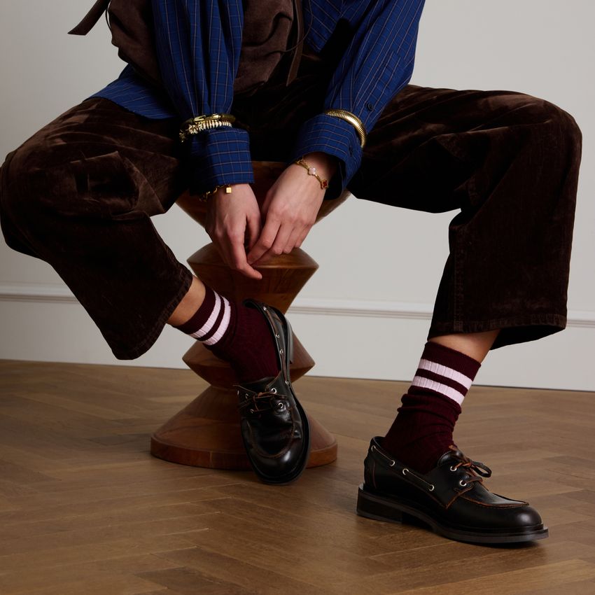 Braune Bootsschuhe aus Leder