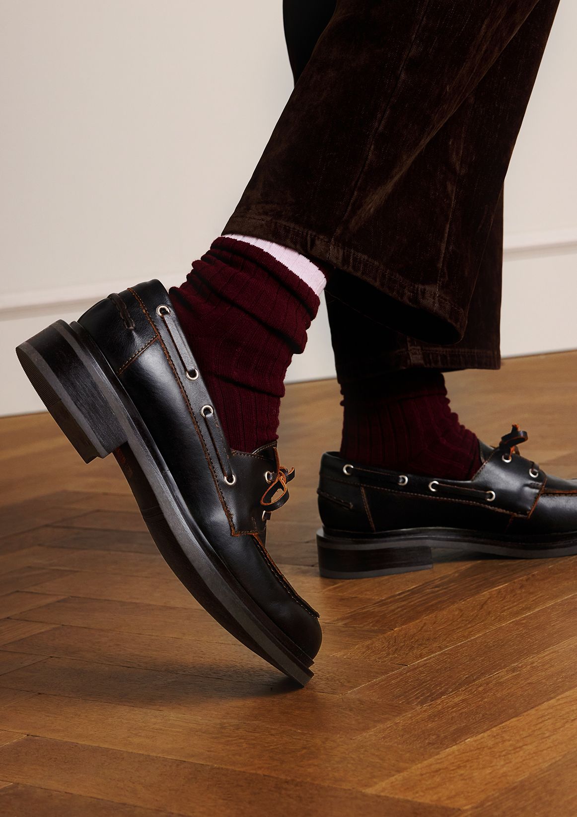 Braune Bootsschuhe aus Leder