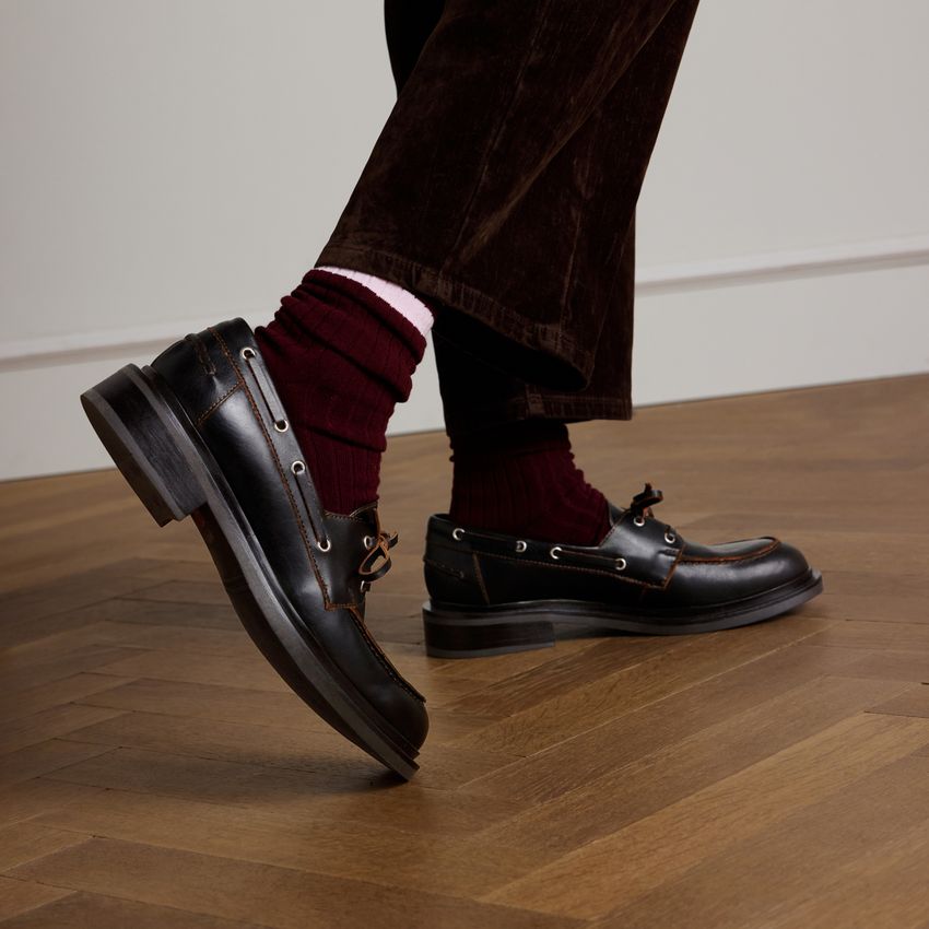 Bruine leren bootschoenen