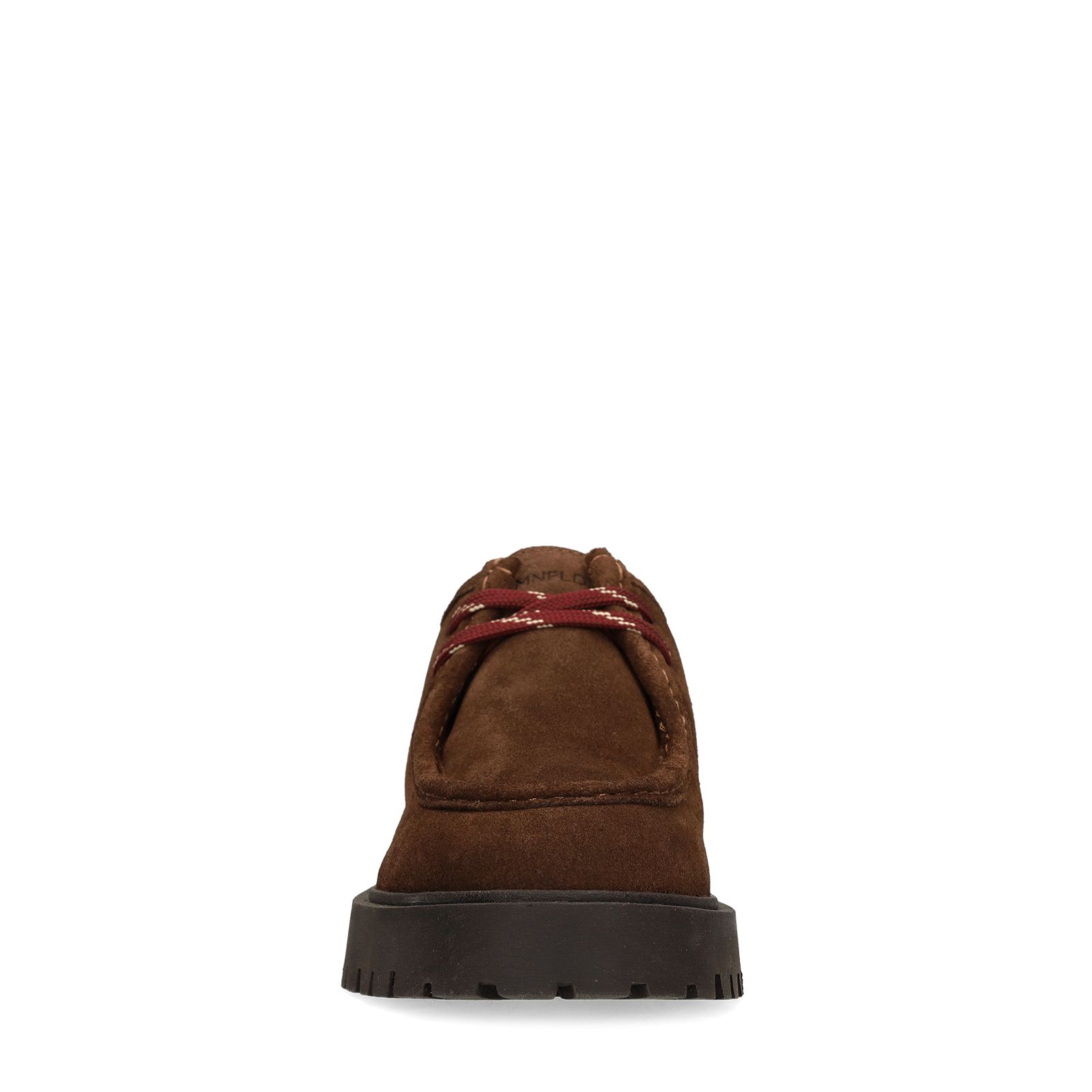 Dunkelbraune Schnürschuhe aus Veloursleder