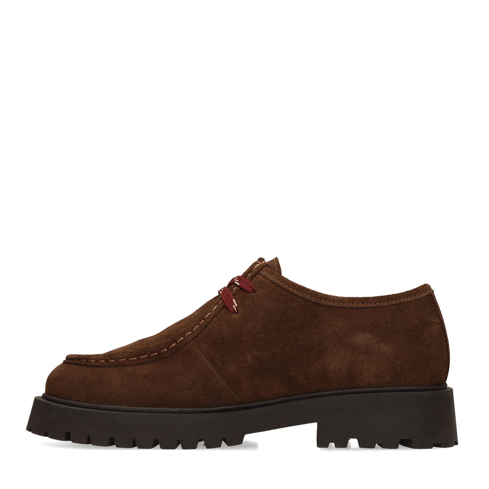 Dunkelbraune Schnürschuhe aus Veloursleder