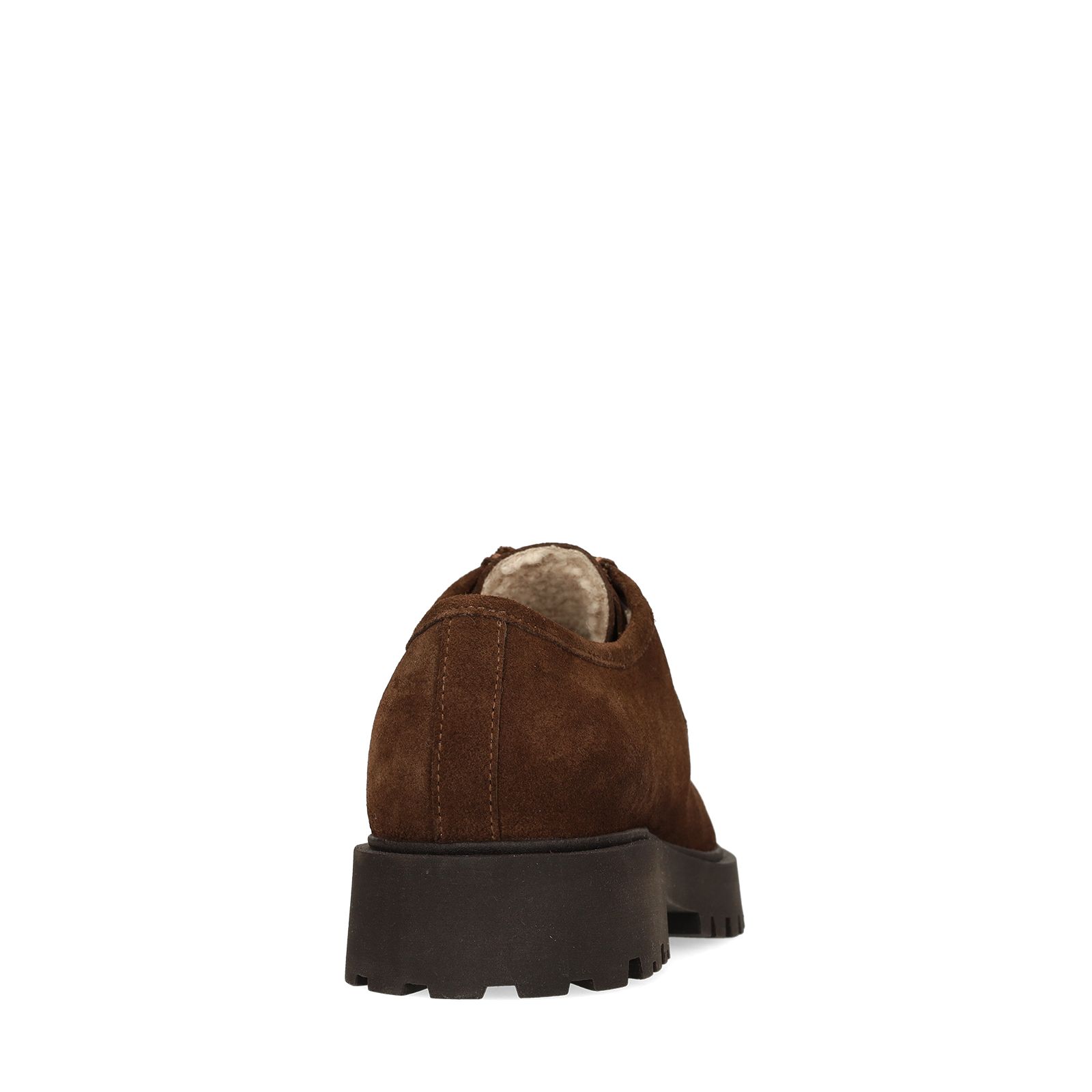 Dunkelbraune Schnürschuhe aus Veloursleder