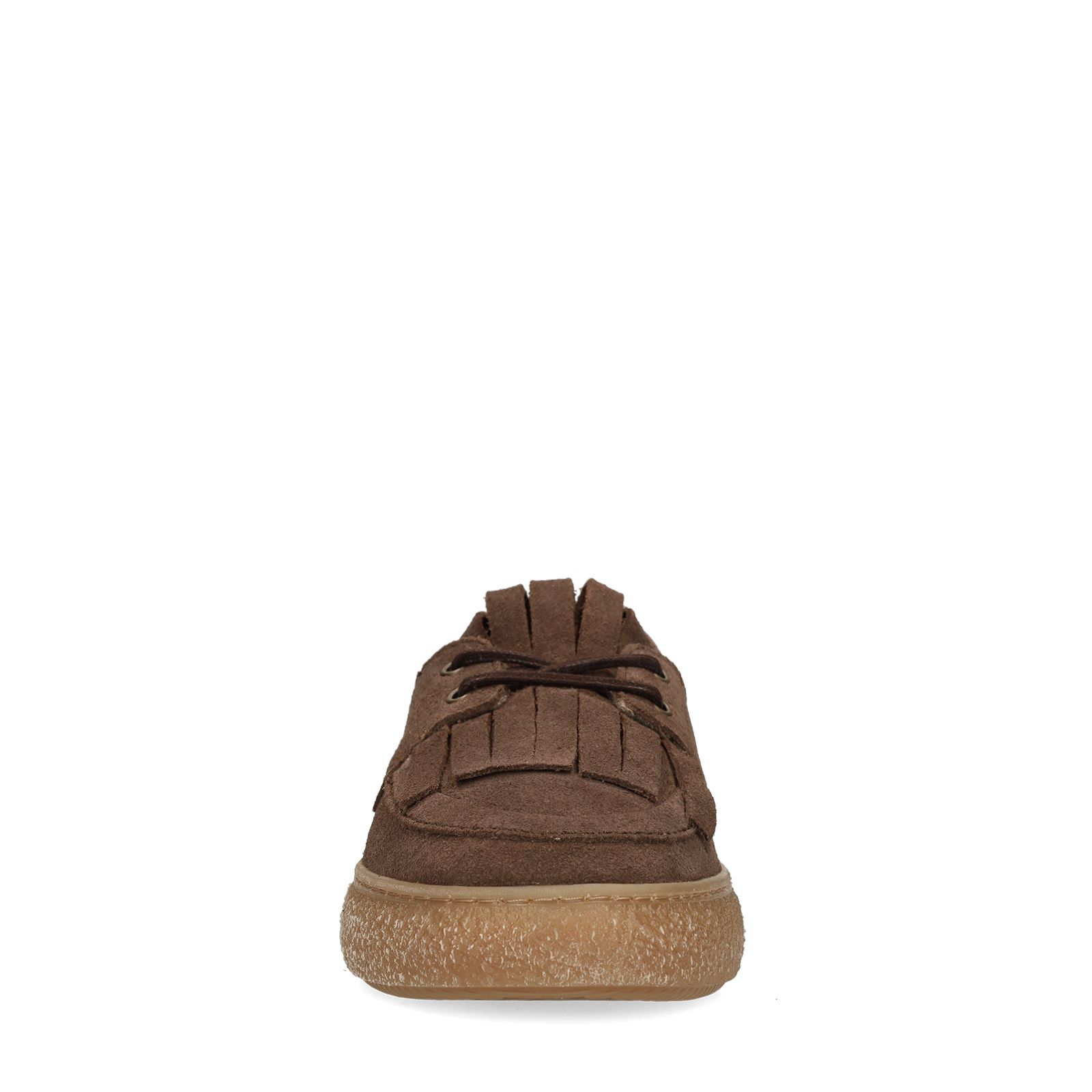Braune Veloursleder-Loafer mit Kunstfellfutter