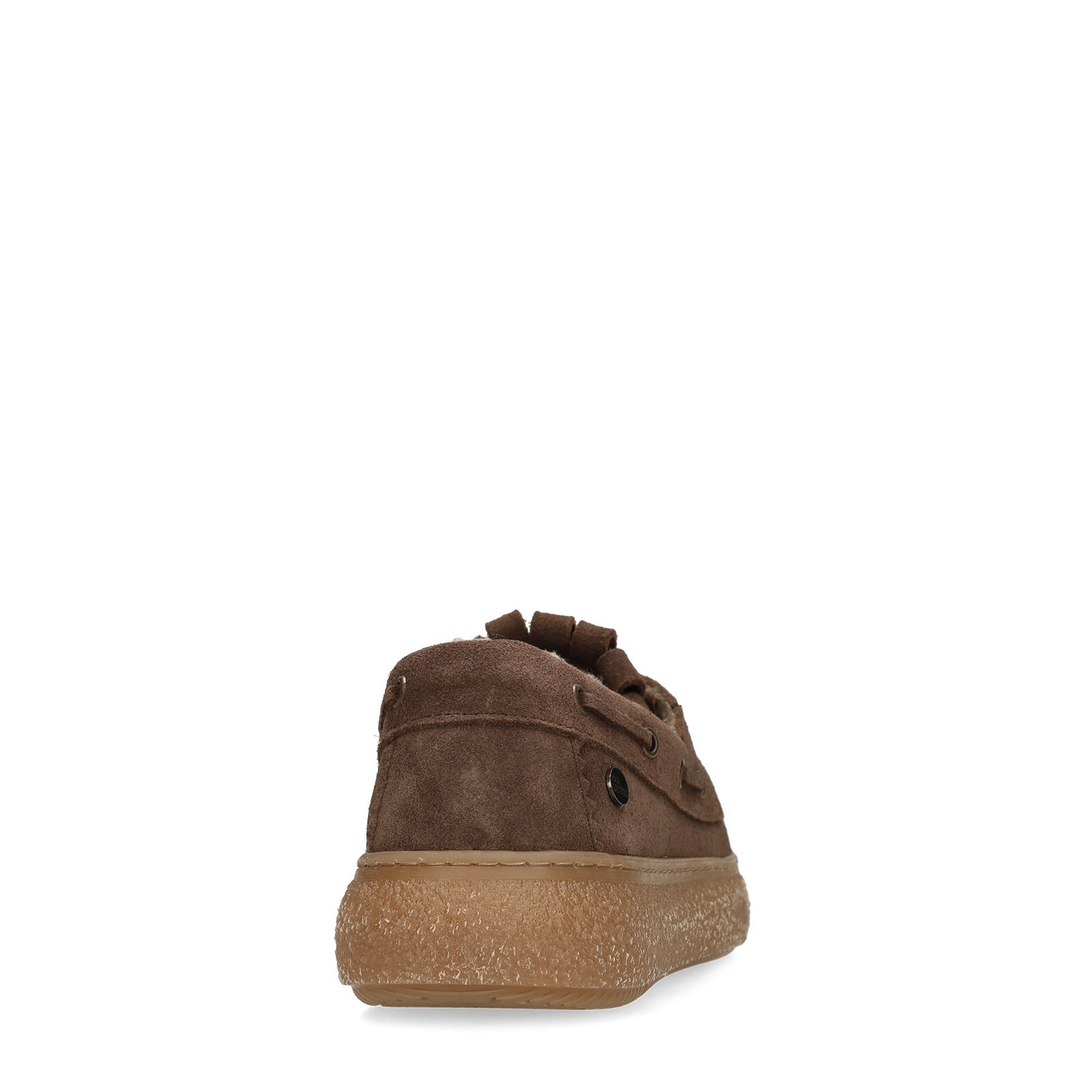 Braune Veloursleder-Loafer mit Kunstfellfutter
