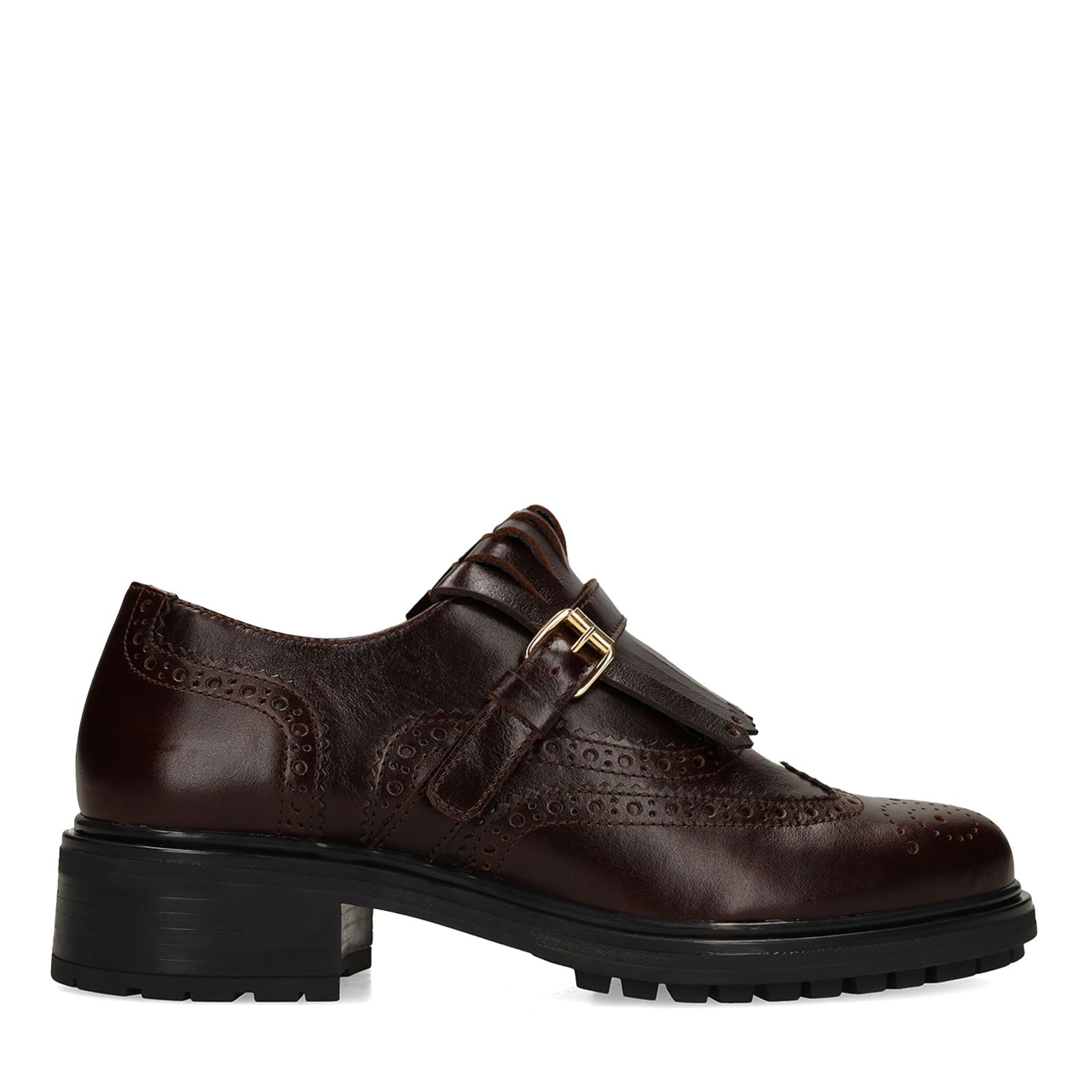 Schwarze Leder-Loafer mit Schnalle