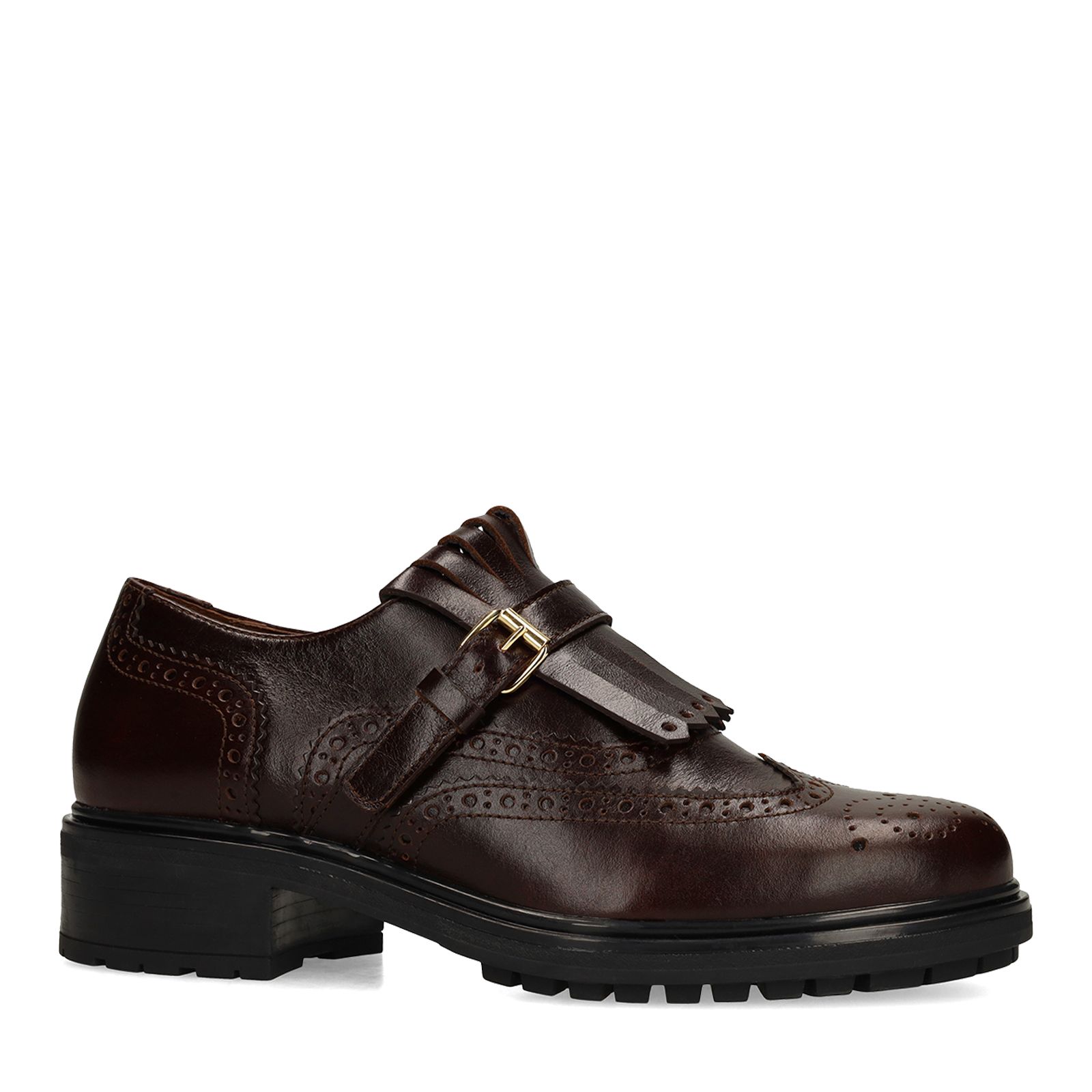 Schwarze Leder-Loafer mit Schnalle
