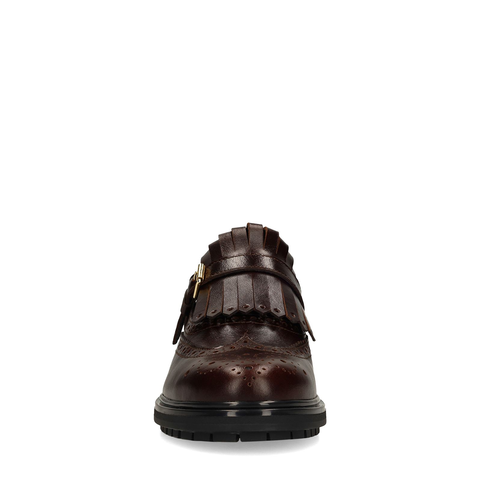 Schwarze Leder-Loafer mit Schnalle