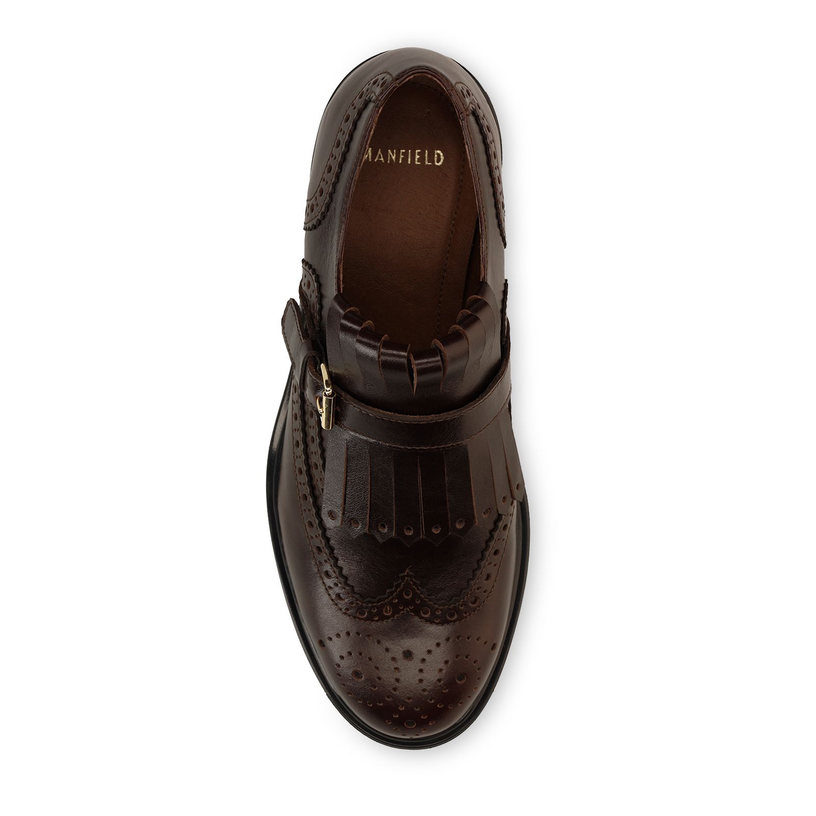 Schwarze Leder-Loafer mit Schnalle