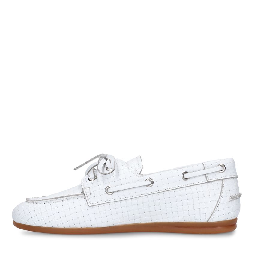 Weiße Boots-Loafer in Web-Optik