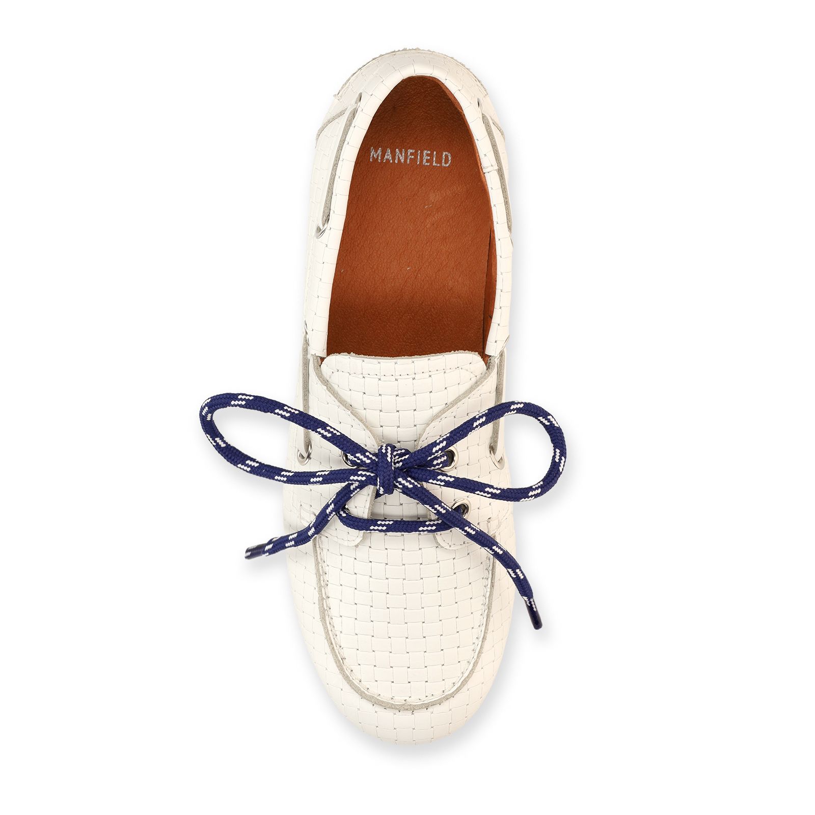 Witte geweven boatloafers