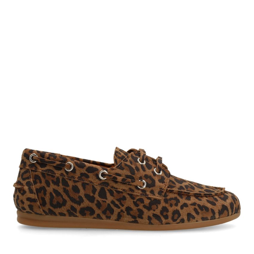 Suède leopard bootschoenen