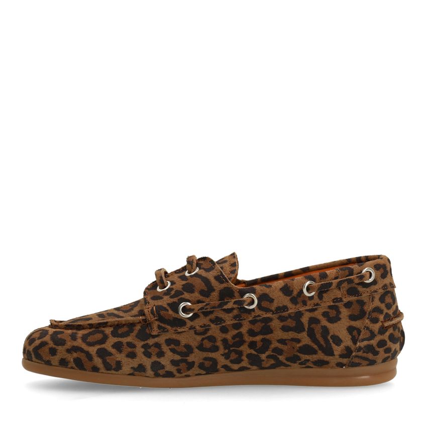 Suède leopard bootschoenen