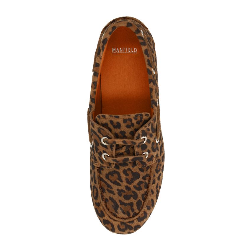 Suède leopard bootschoenen