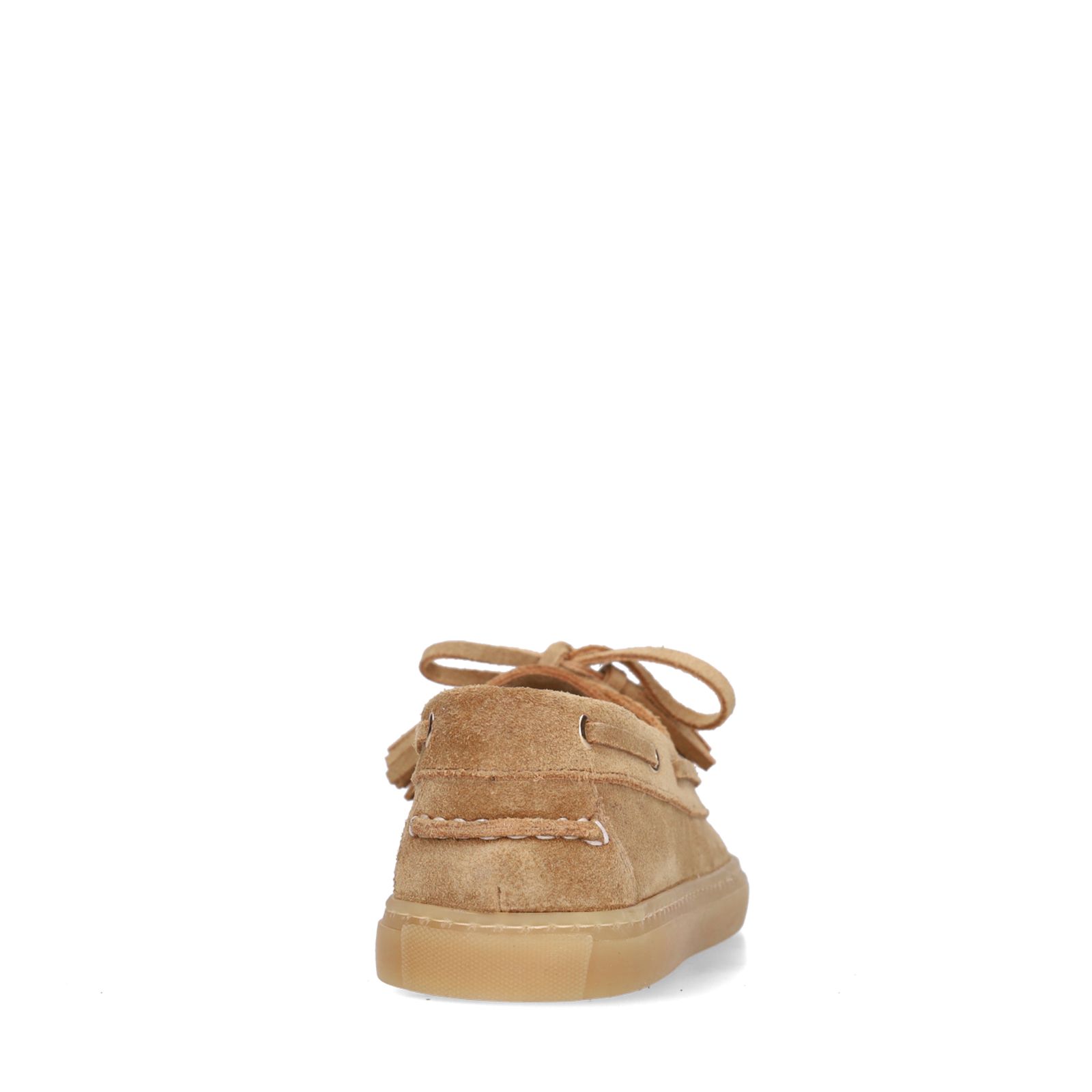 Cognacfarbene Bootsschuhe aus Veloursleder