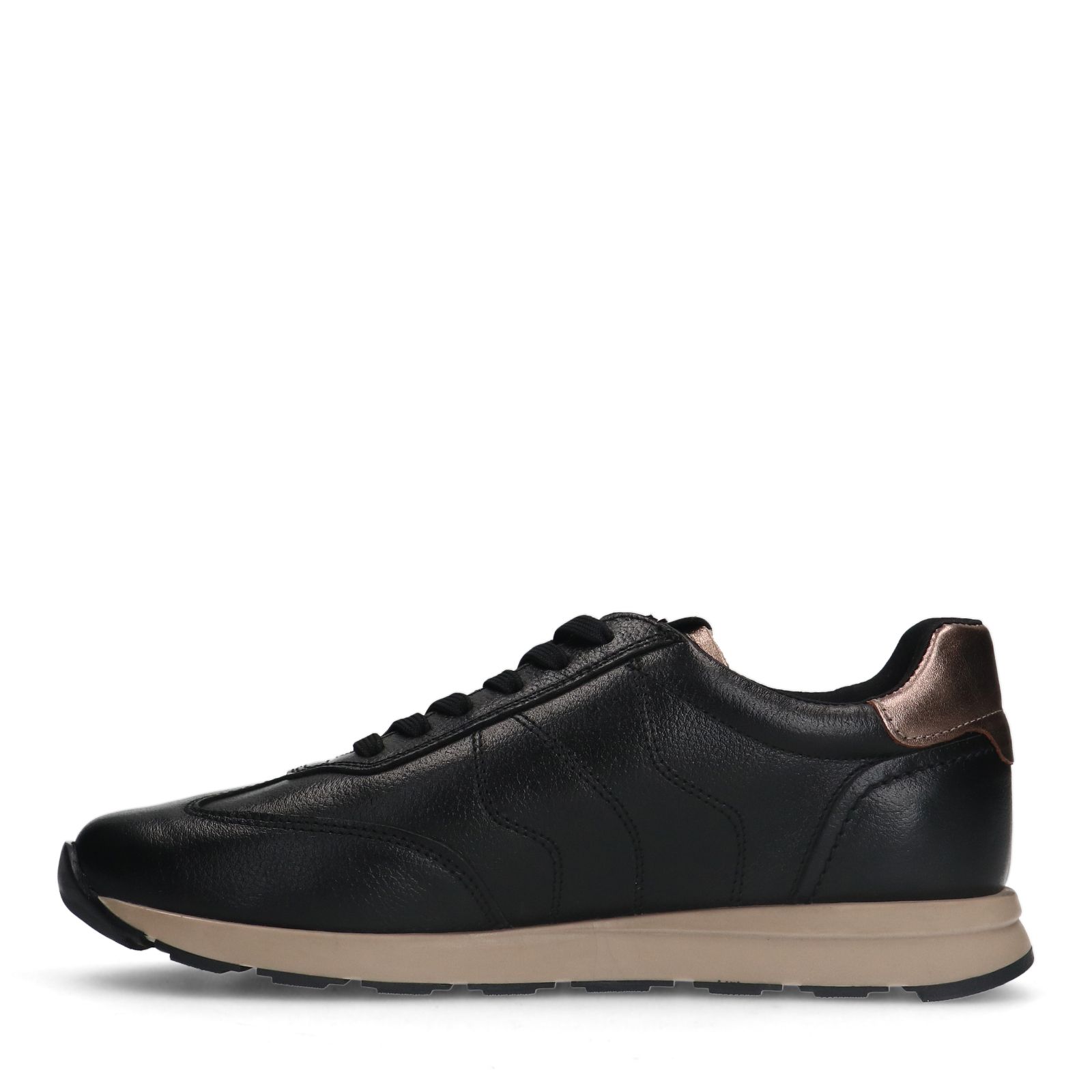 Schwarze Ledersneaker mit Reißverschluss