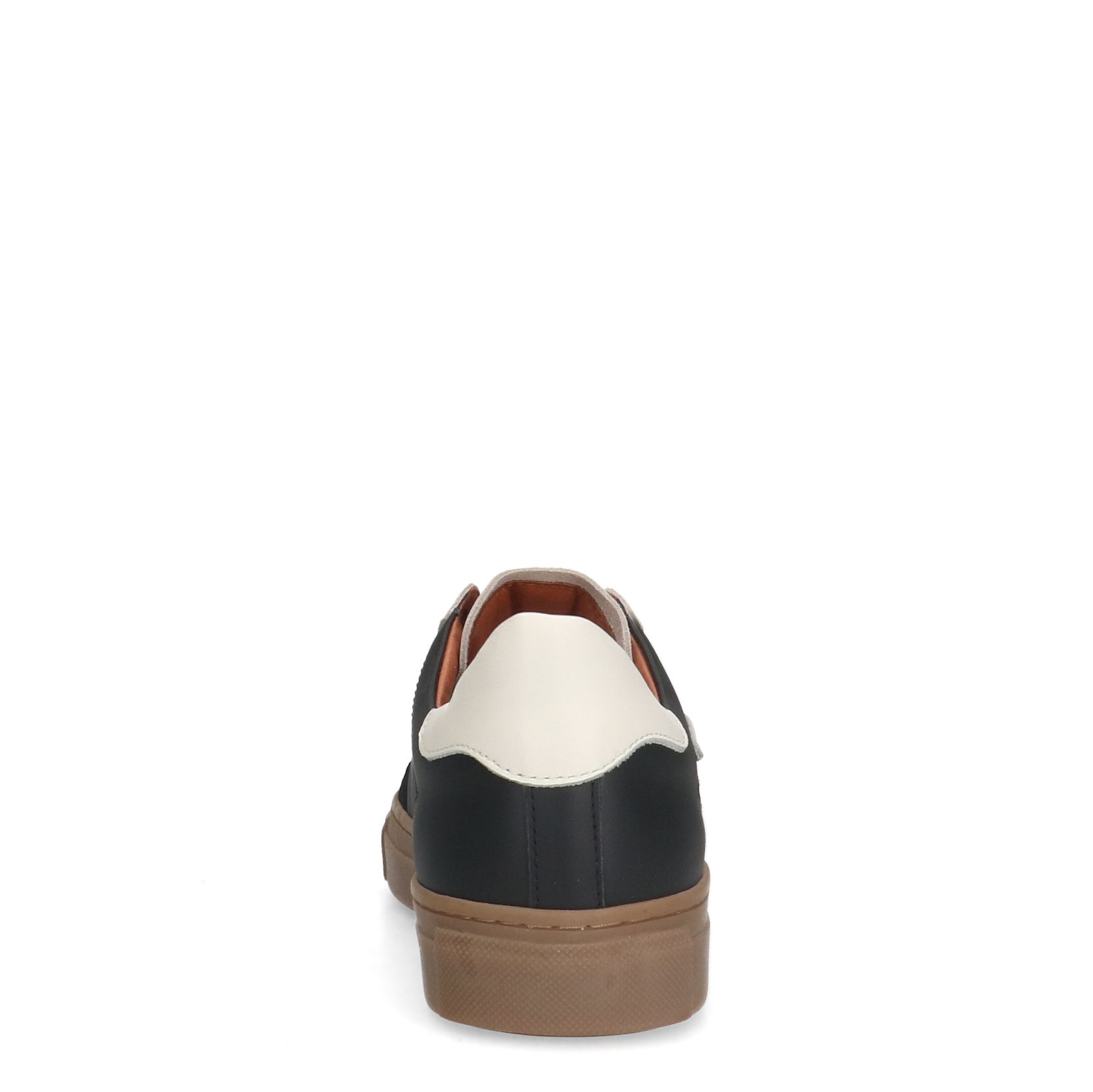 Zwarte leren sneakers met suède details