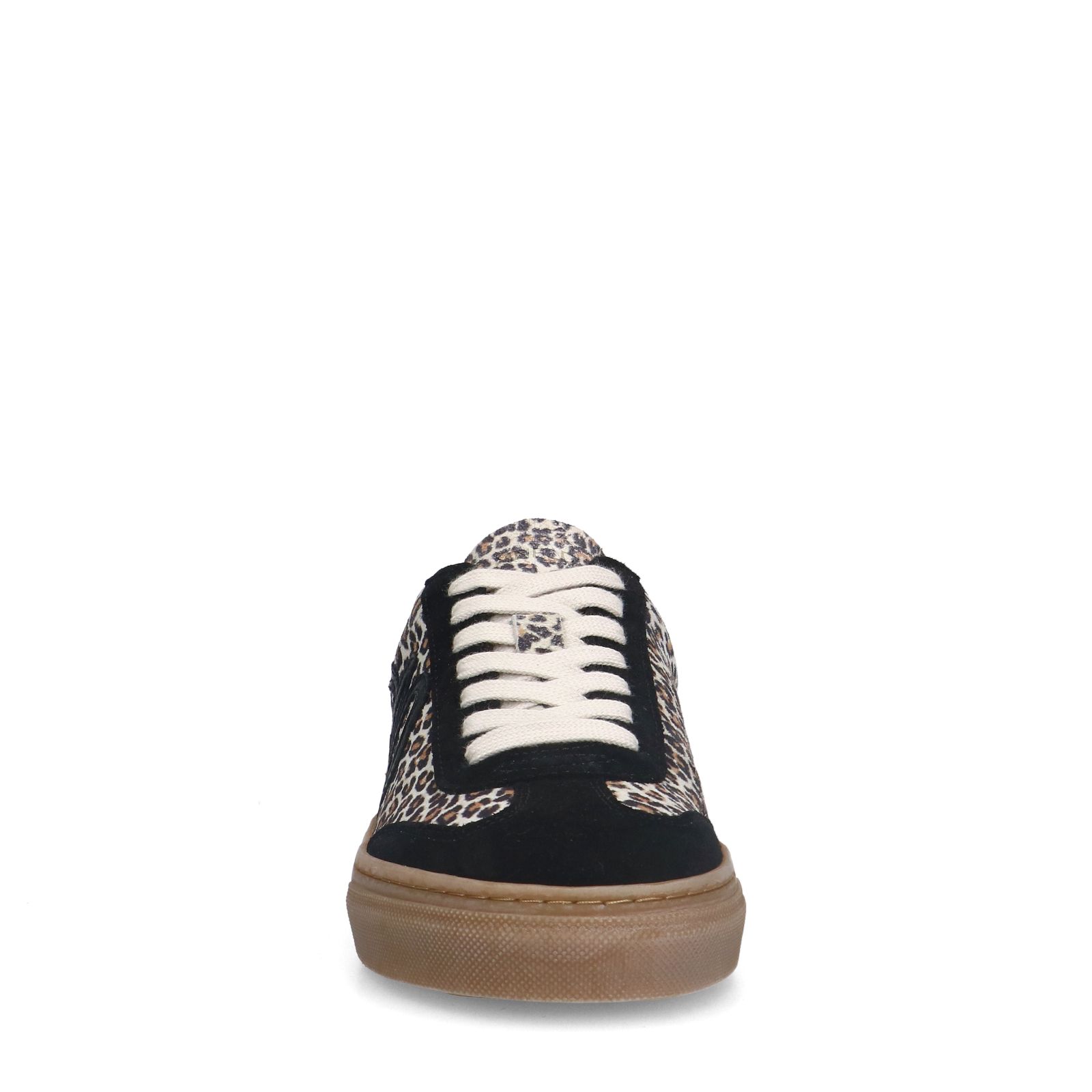 Zwarte suède leopard sneakers
