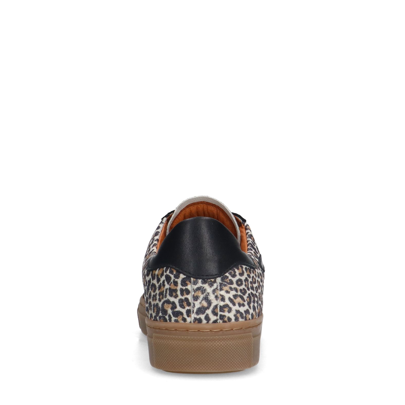Zwarte suède leopard sneakers