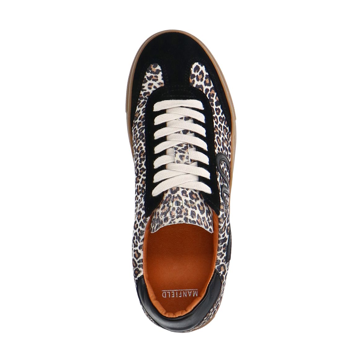 Zwarte suède leopard sneakers