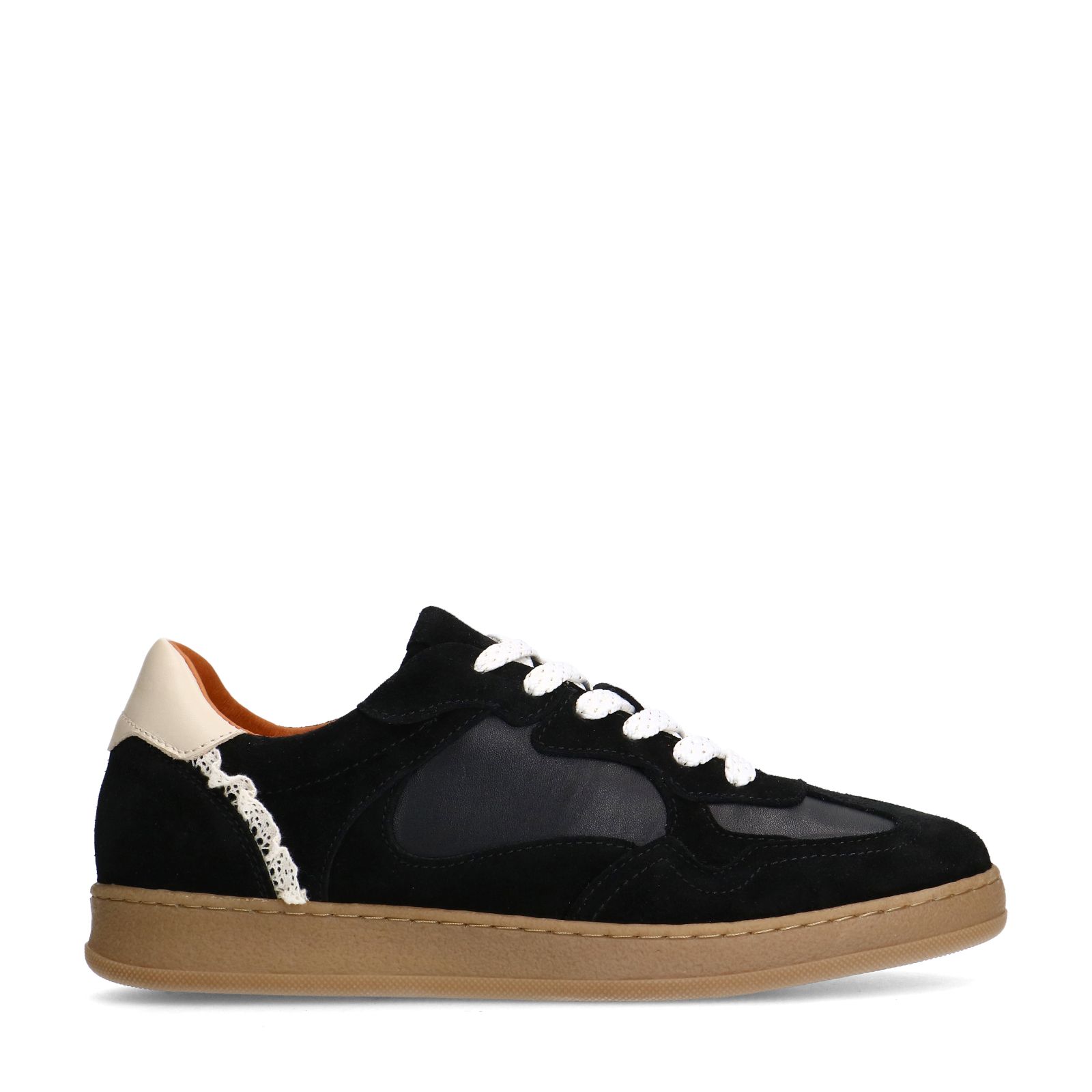 Schwarze Veloursleder-Sneaker