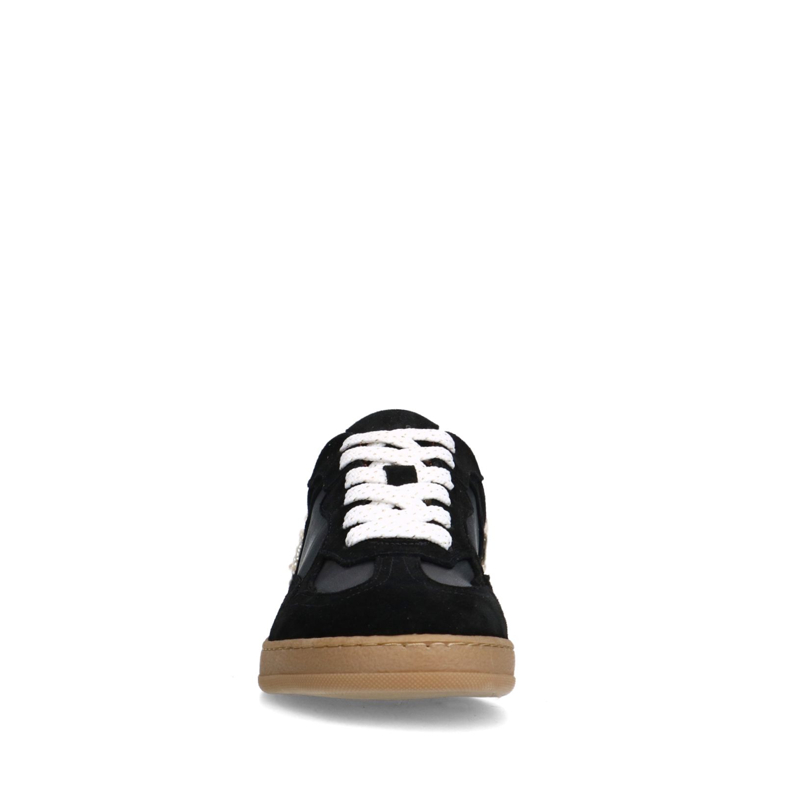 Schwarze Veloursleder-Sneaker