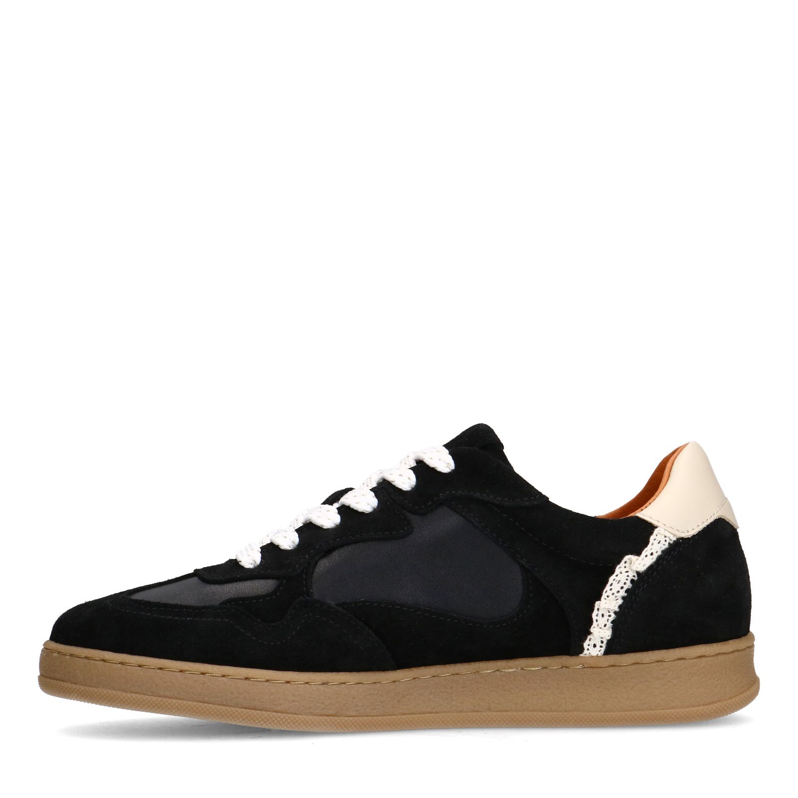 Schwarze Veloursleder-Sneaker