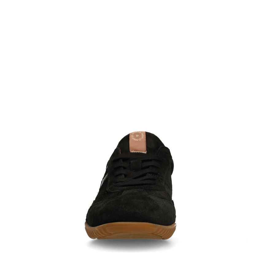 Zwarte suède sneakers met leopard details