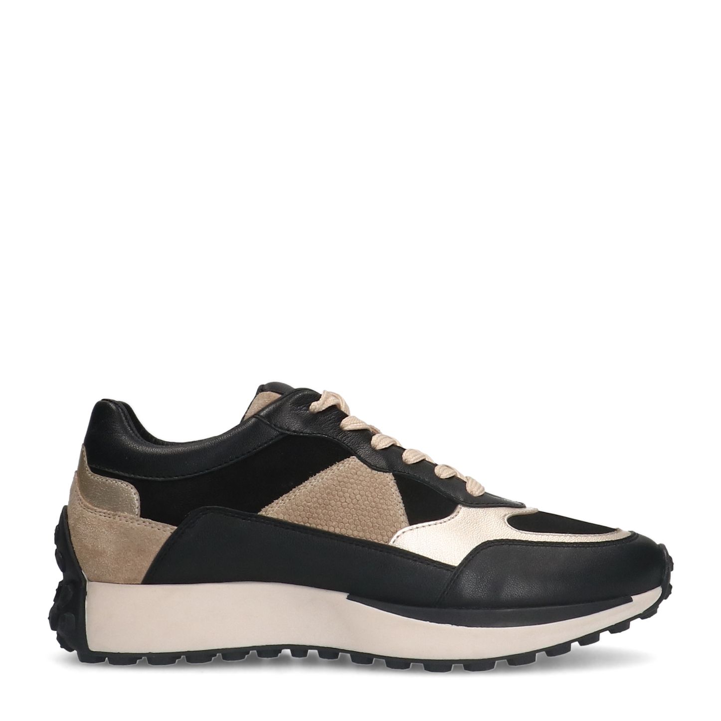 Schwarze Ledersneaker mit Details