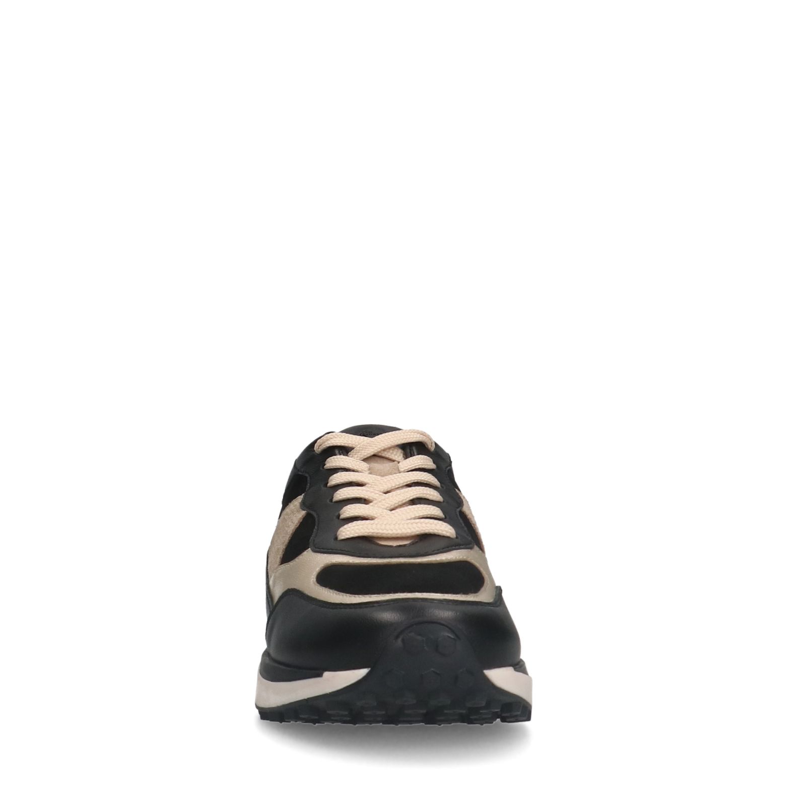 Schwarze Ledersneaker mit Details