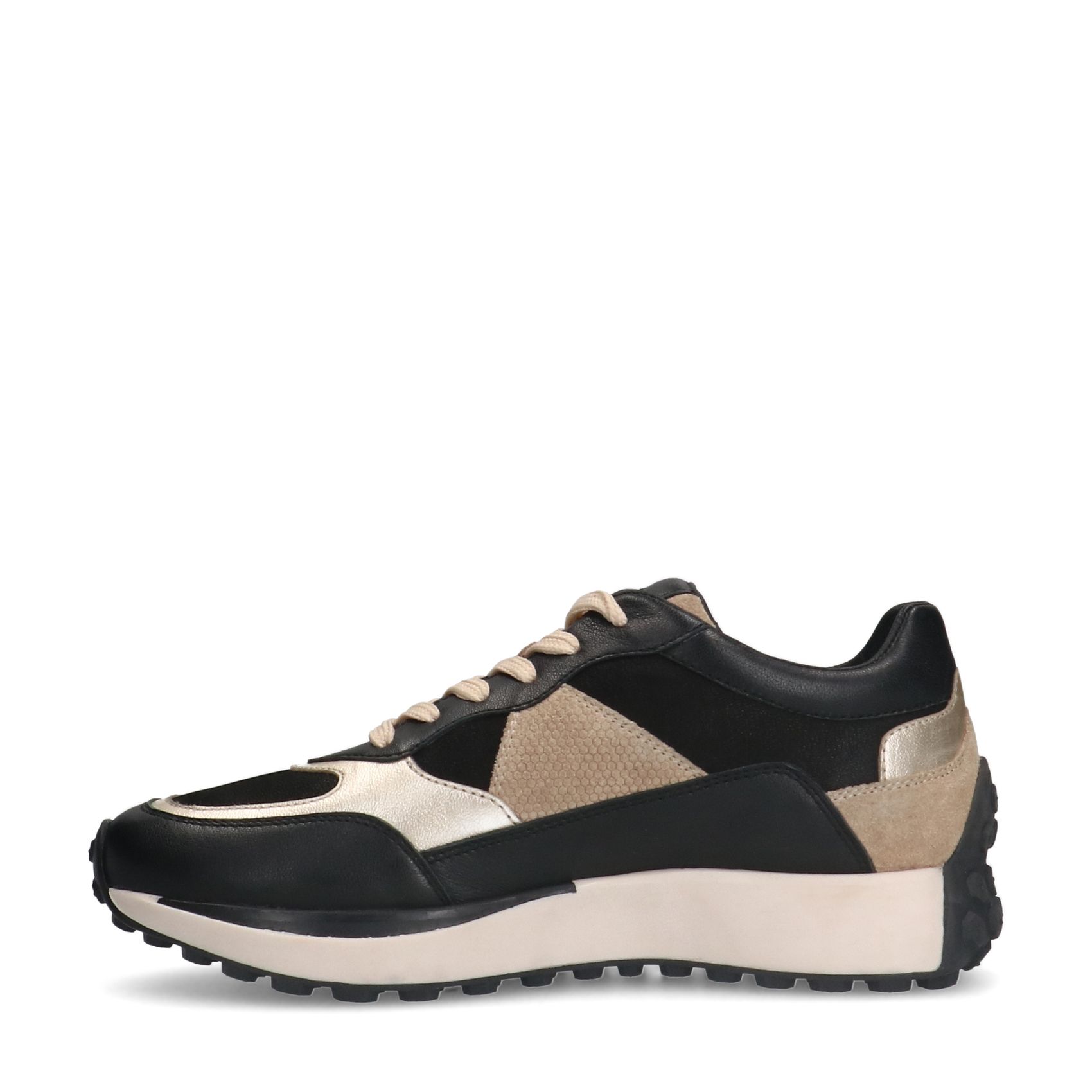Schwarze Ledersneaker mit Details