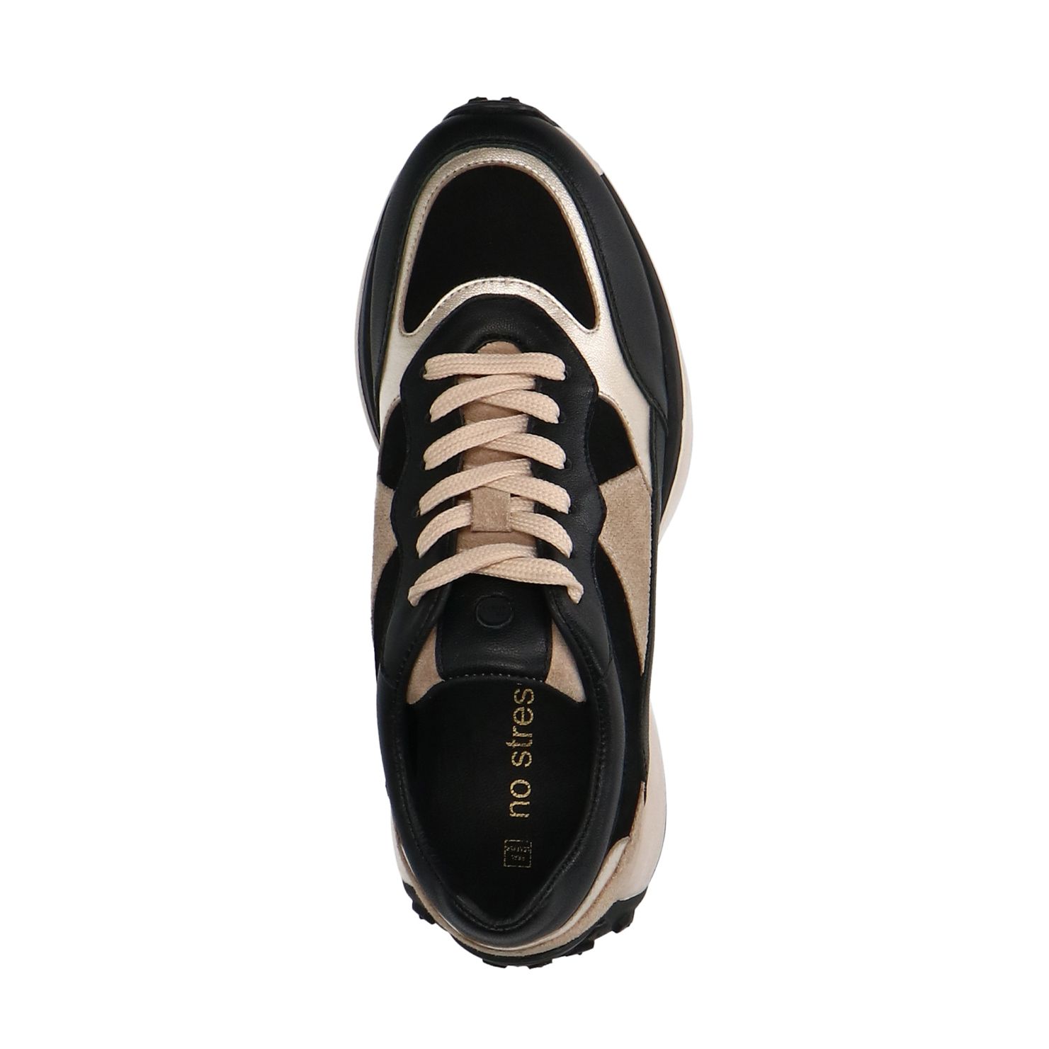 Zwarte leren sneakers met details