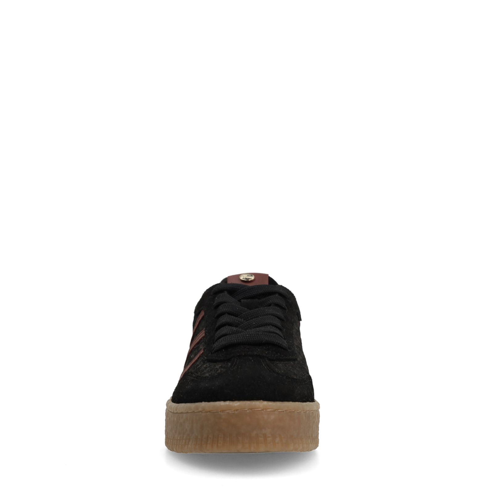 Zwarte sneakers met burgundy details