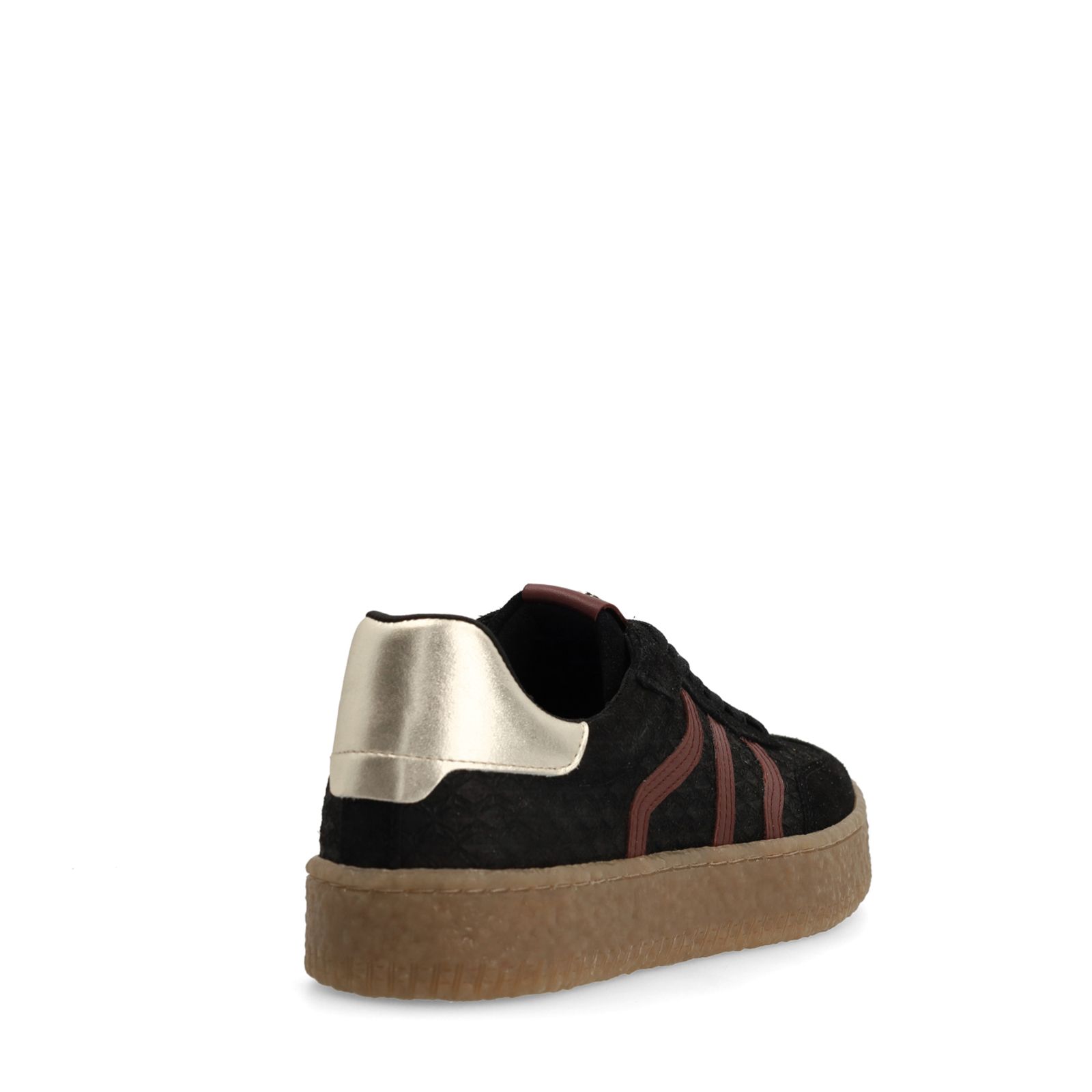 Zwarte sneakers met burgundy details