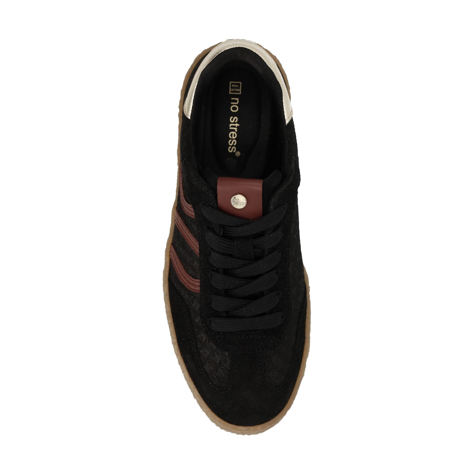 Zwarte sneakers met burgundy details