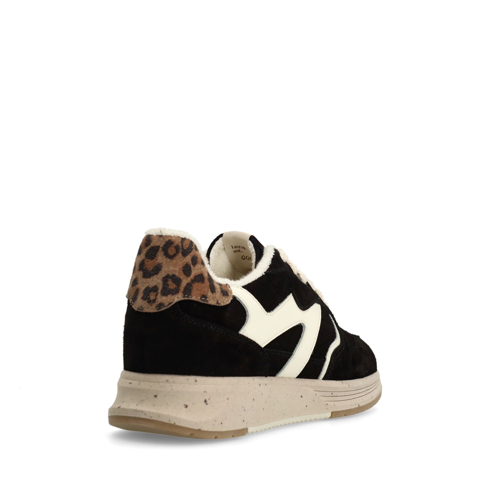 Schwarze Veloursleder-Sneaker mit Details