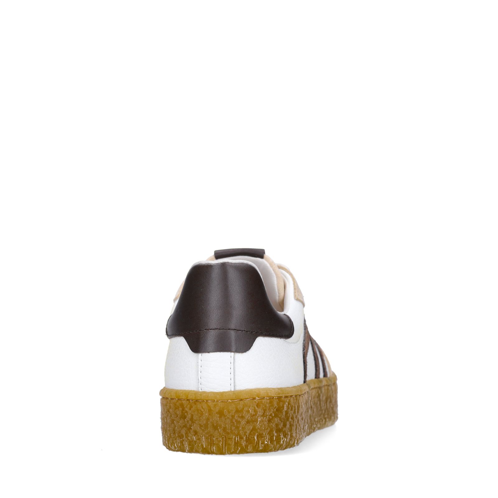 Witte leren sneakers met suède details