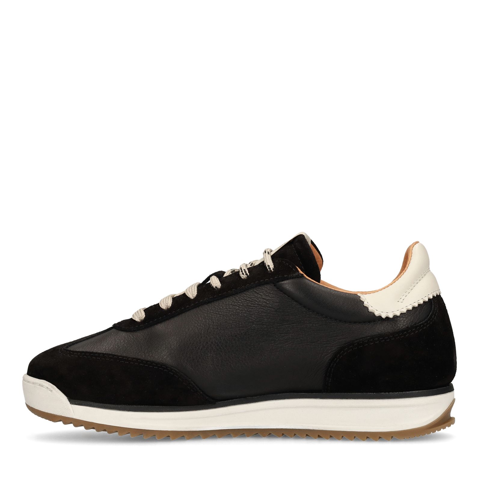 Zwarte leren sneakers met off white details