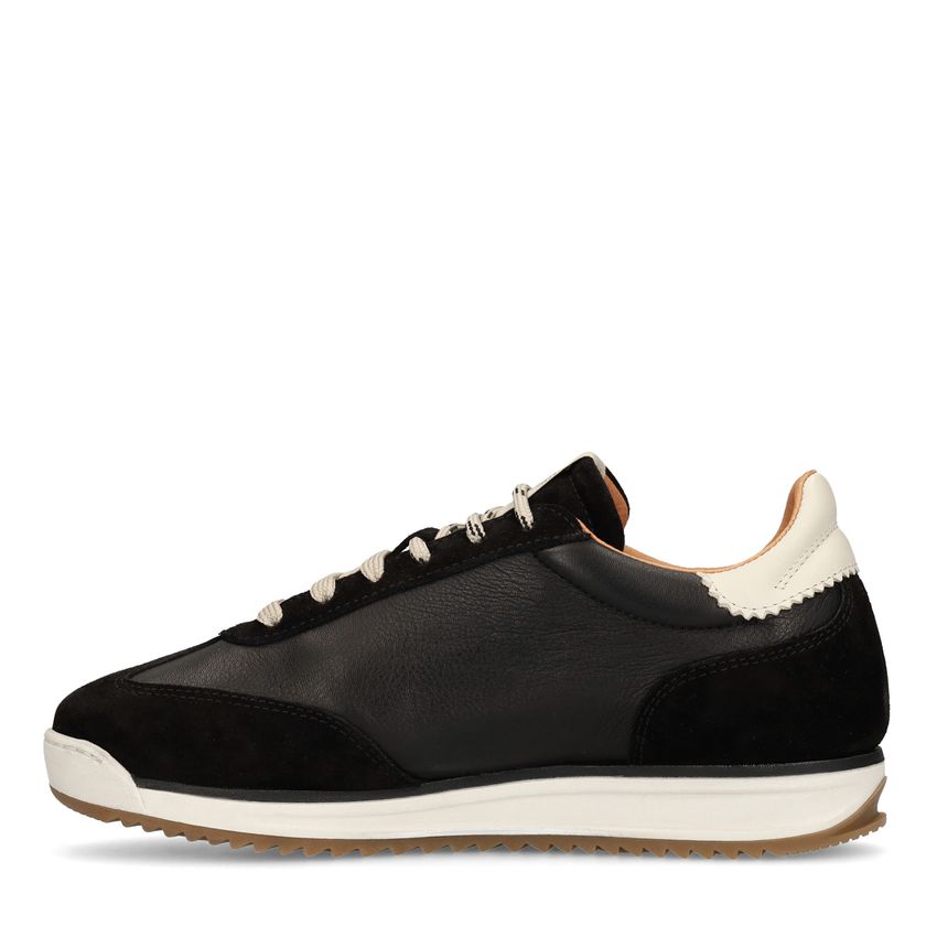 Zwarte leren sneakers met off white details