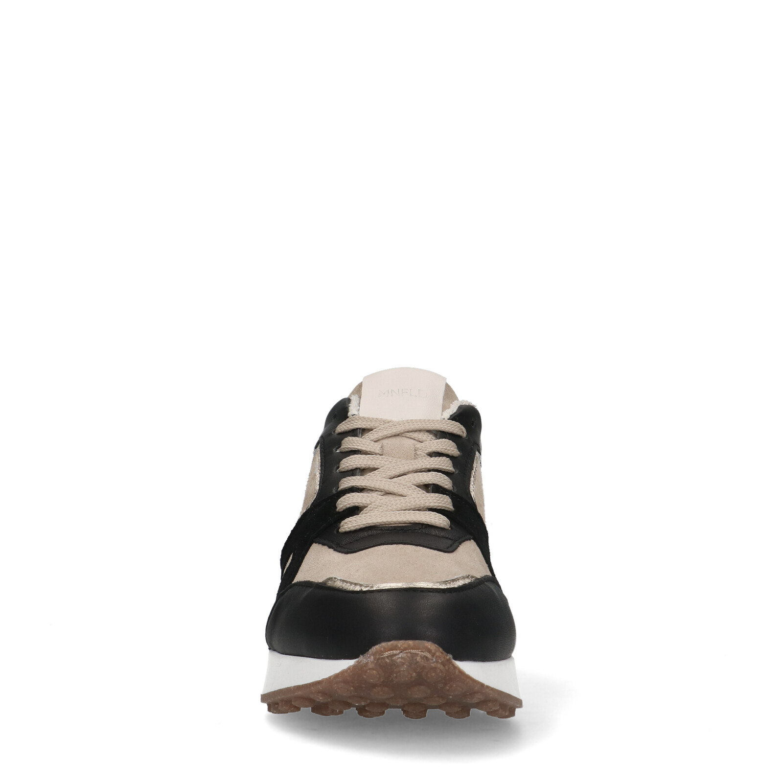 Zwarte su de sneakers met leren details Lage sneakers Manfield