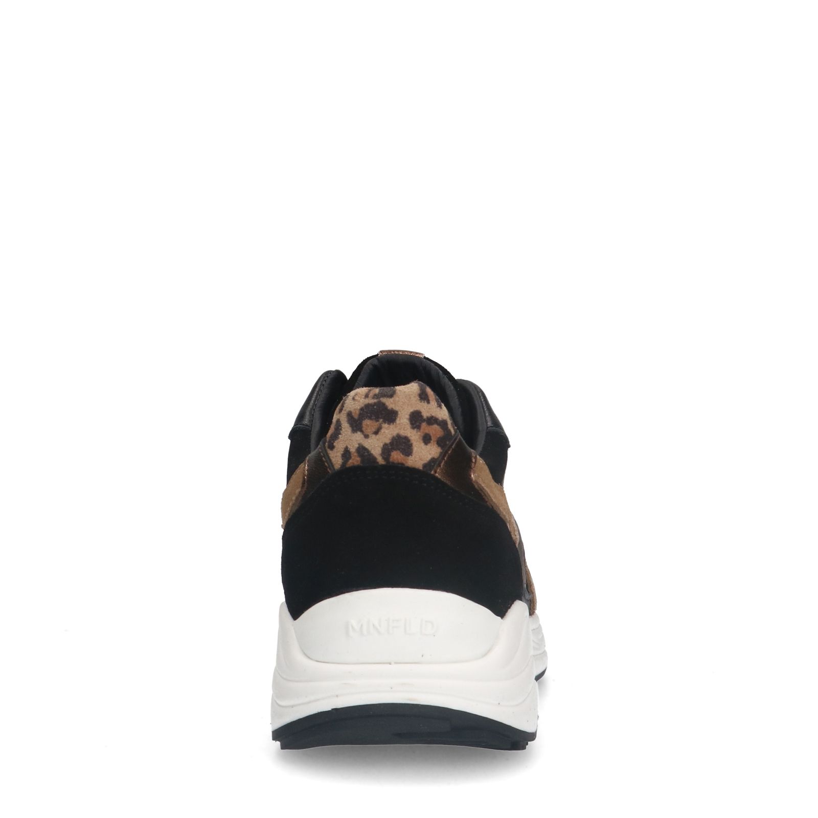 Schwarze Ledersneaker mit braunen Details
