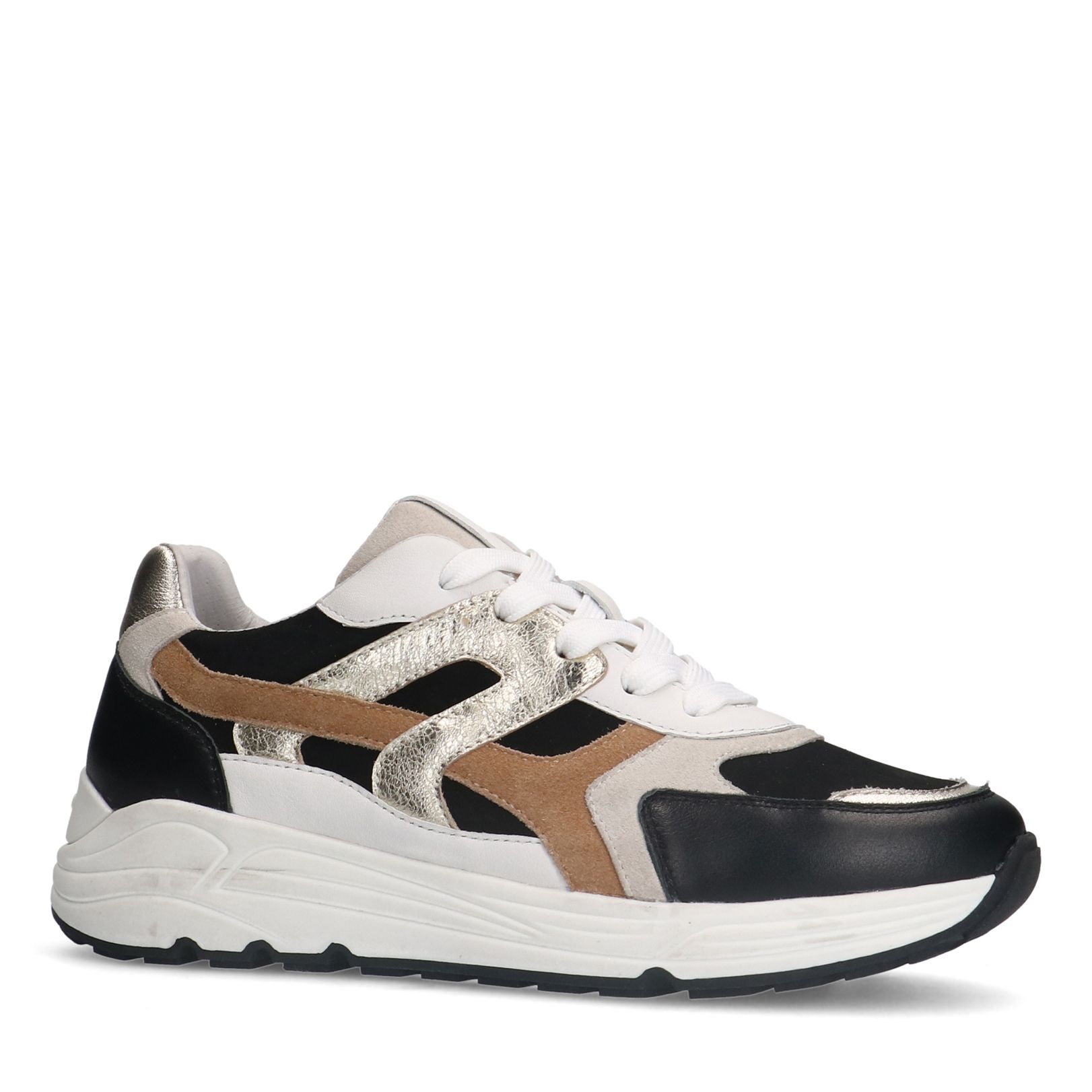 Zwarte leren sneakers